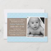 Elegante Stijlvolle Damask Fotodoop Uitnodigingen (Voorkant)