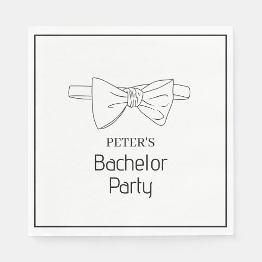 Elegante stijlvolle das aangepast vrijgezellenfees servet (Voorkant)
