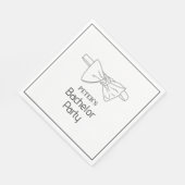 Elegante stijlvolle das aangepaste vrijgezellenpar servet (Hoek)