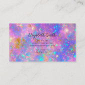 Elegante stijlvolle diamanten gouden vuur opaal st visitekaartje (Achterkant)