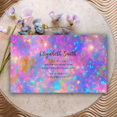 Elegante stijlvolle diamanten gouden vuur opaal st visitekaartje