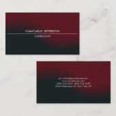 Elegante stijlvolle donkerrode zwarte professional visitekaartje (Voorkant / Achterkant)