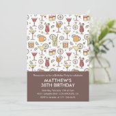 Elegante Stijlvolle Drinken Cocktail 38ste verjaar Kaart (Staand voorkant)