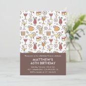 Elegante Stijlvolle Drinken Cocktail 46ste verjaar Kaart (Staand voorkant)