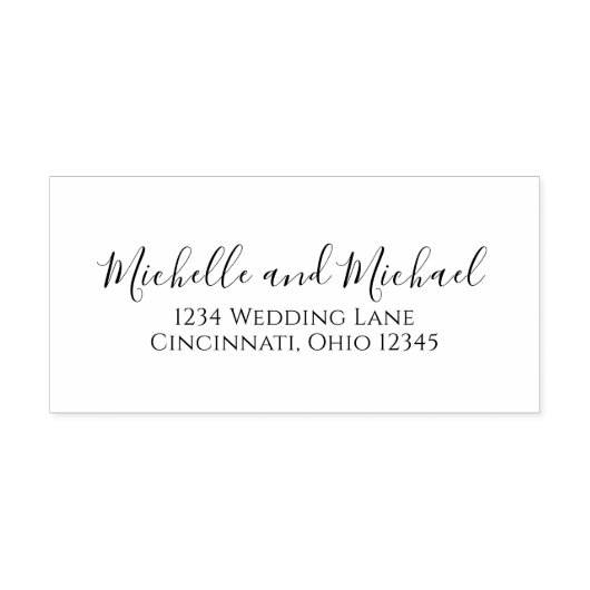 Elegante Stijlvolle Eenvoudige Terugkeeradres Huwe Zelfinktende Stempel (Design)