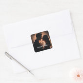 Elegante stijlvolle en chique romantische bruiloft vierkante sticker (Envelop)