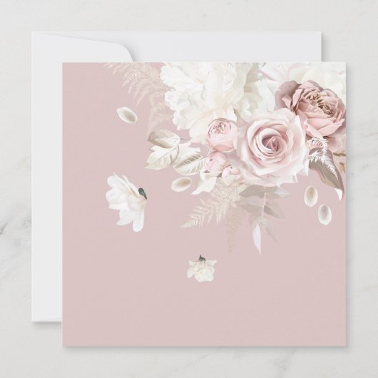 Elegante stijlvolle en chique stoffige Roos bloeme Kaart (Achterkant)