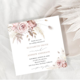 Elegante stijlvolle en chique stoffige Roos bloeme Kaart