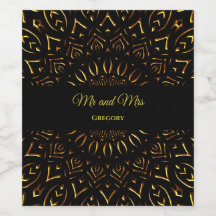 Elegante stijlvolle etnische mandala zwart  goud