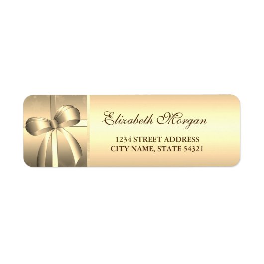 Elegante stijlvolle feestelijke gouden booglabel etiket (Voorkant)