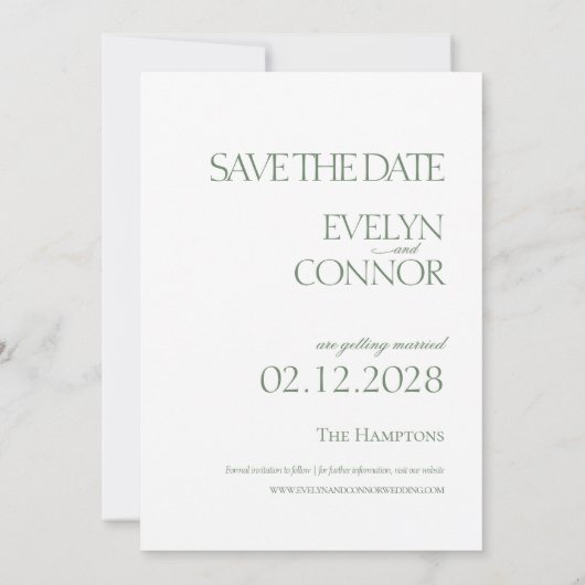 Elegante stijlvolle foto bruiloft Save the date (Achterkant)