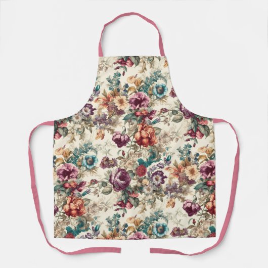 Elegante stijlvolle  geïnspireerde bloemen schort (Voorkant)