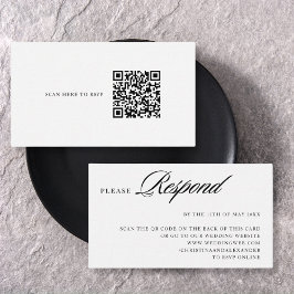 Elegante Stijlvolle Gesofisticeerde QR Code RSVP Informatiekaartje