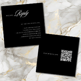 Elegante Stijlvolle Gesofisticeerde QR Code RSVP Informatiekaartje
