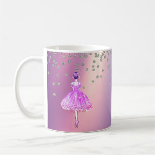Elegante Stijlvolle Glanzende Diamanten Ballerina Koffiemok