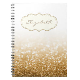 Elegante stijlvolle, glanzende, glitterende bokeh notitieboek