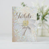 Elegante stijlvolle, glinsterende, madelief tafelk kaart (Staand voorkant)