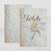 Elegante stijlvolle, glinsterende, madelief tafelk kaart (Voorkant / Achterkant)