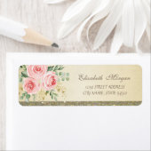 Elegante stijlvolle glinsterende rozen etiket (Insitu)