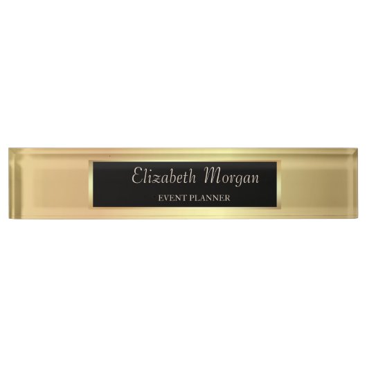 Elegante stijlvolle goud naambordje (Voorkant)