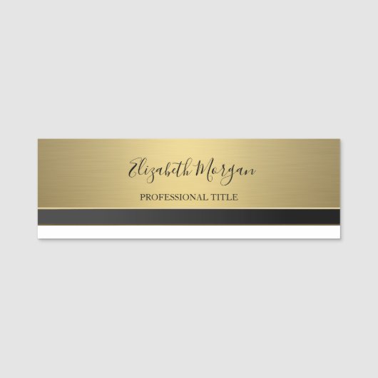 Elegante stijlvolle goud naamplaatje (Voorkant)