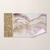 Elegante stijlvolle goud roze marmer bad handdoek (Handdoek)