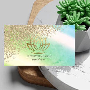 Elegante stijlvolle gouden diamanten lotus ombre g visitekaartje