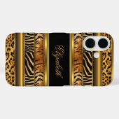 Elegante stijlvolle gouden gemengde dierenprint Case-Mate iPhone case (Achterkant (horizontaal))