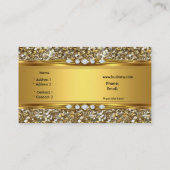 Elegante stijlvolle gouden glitter diamanten look visitekaartje (Achterkant)