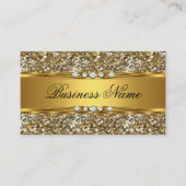 Elegante stijlvolle gouden glitter diamanten look visitekaartje (Voorkant)