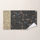 Elegante stijlvolle gouden glitter glanzend zwart bad handdoek (Handdoek)
