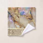 Elegante stijlvolle gouden glitter kleurrijk marme bad handdoek (Wasdoekje)