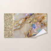 Elegante stijlvolle gouden glitter kleurrijk marme bad handdoek (Handdoek)
