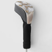 Elegante stijlvolle gouden glitters Crème marmeren Golfheadcover (Schuin)
