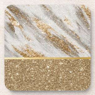 Elegante stijlvolle gouden glitters glanzend bier onderzetter
