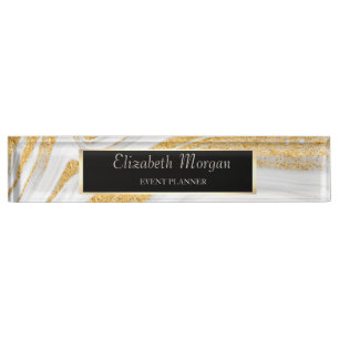 Elegante stijlvolle gouden glitters marmer, frame naambordje
