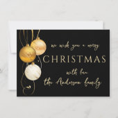 Elegante stijlvolle gouden kerstvakantie kaart (Voorkant)