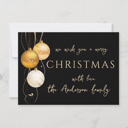 Elegante stijlvolle gouden kerstvakantie kaart (Voorkant)