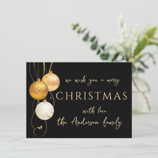 Elegante stijlvolle gouden kerstvakantie kaart (Staand voorkant)