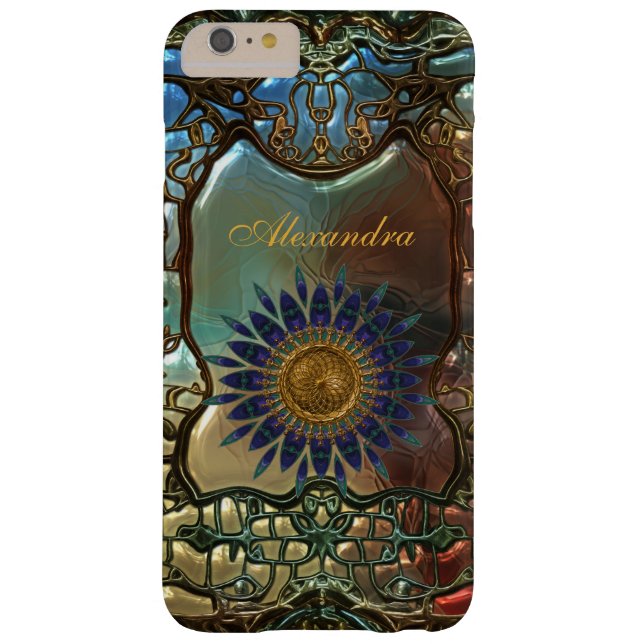 Elegante stijlvolle gouden metalen art nouveau Case-Mate iPhone case (Achterkant)