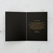 Elegante stijlvolle gouden mozaïek op zwarte 60e v kaart (Binnen)