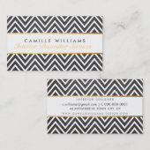 ELEGANTE stijlvolle gouden strip chevron krijtbord Visitekaartje (Voorkant / Achterkant)