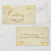 Elegante Stijlvolle Gouden Veer Notary Cream Visitekaartje (Voorkant / Achterkant)