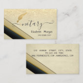 Elegante stijlvolle gouden veren notaris glitter visitekaartje (Voorkant / Achterkant)