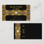 Elegante stijlvolle gouden zwarte luipaard met juw visitekaartje (Voorkant / Achterkant)