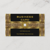 Elegante stijlvolle gouden zwarte luipaard met juw visitekaartje (Voorkant)