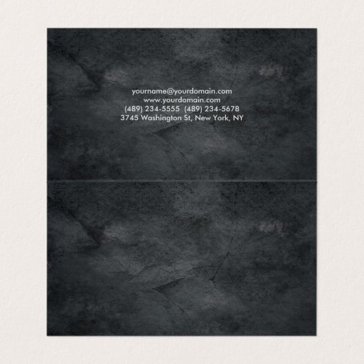 Elegante stijlvolle grijze professionele kunst visitekaartje (Binnenkant ongevouwen)