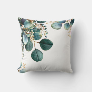 Elegante stijlvolle groenbladeren botanische cotta kussen