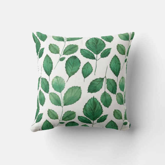 Elegante Stijlvolle Groene Elementen Botanisch Hui Kussen (Achterkant)