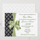 elegante, stijlvolle, groene uitnodiging voor bedr (Voorkant / Achterkant)